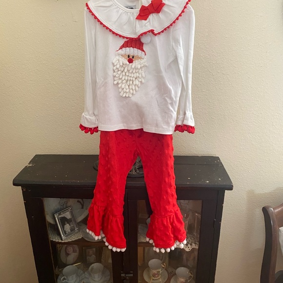 New With Tags Mudpie Santa Minky Pant set size 2T - Picture 8 of 14